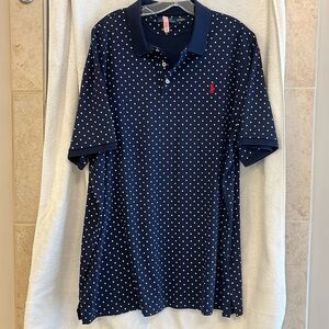 Polo Ralph Lauren navy blue & white polka dot men’s XXL polo shirt